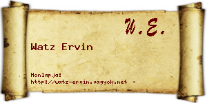 Watz Ervin névjegykártya